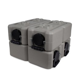 WaterBrick International Water Storage Containers for Emergency Water Storage | 4-Pack of Stackable 3.5 Gallon Water Container Bricks | Food-Grade HDPE Plastic | BPA-Free | STD Tan