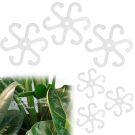 BOXOB 6pcs Climbing Plant Stem Supports, 2 Sizes Acrylic Houseplant Stem Holder with Holes Reusable Plant Stand Stakes Trellis Stem Hook Growth Accessories for Plants (Transparent)