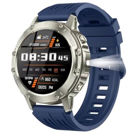 TIMU Smartwatch Herren, 1.45" HD Smart Watch Herren mit Anrufe tätigen/Empfangen, 114+Sportmodi Fitnessuhr mit（Schatzblau）