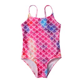 LIZENS Girls One Piece Seach Sathing Suit Mermaid Swimwear Multicolor Kids Quick Dry 2-12 Years（BDF11201,3-4T）