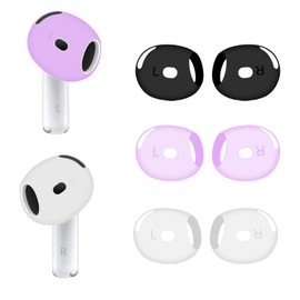 Kinretixia 3 Pairs of Earplugs Compatible with AirPods 4, Ultra Thin Replacement Earplugs with Handle, Non-Slip, Scratch-Resistant, Earplug Cover, Skin Accessories