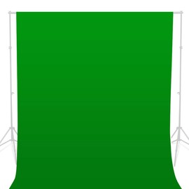 BOLLUMA Greenscreen-Hintergrund, Fotografie-Hintergrund, 100% Baumwoll-Musselin, Chromakey, maschinenwaschbar, faltbar, für Studio-Produkt-Porträtaufnahmen, Live-Streaming, Zoom-Meeting, 3 x 6 m