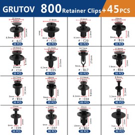 Car Push Retainer Clips Automotive Screws Auto Body 845Pcs Fastener Push Pins Kit Set Panel Bumper Clips with 10 Cable Ties Fastener Remover for GM Ford Toyota Honda Chrysler Acura Blue
