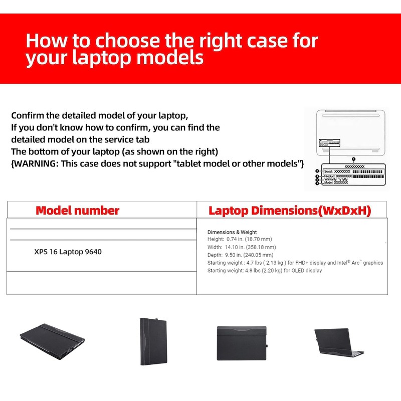 Laptop Case for Dell Newest 2024 XPS 16 9640 Laptop