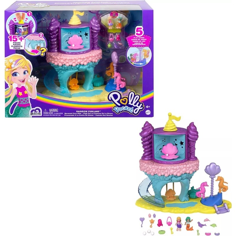 Polly Pocket Rainbow Funland Sirenas Set De Juego