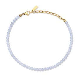 COAI Gemstone Anklet for Women with Moonstone Older Amethyst Beads for Women, Stone, Moonstone