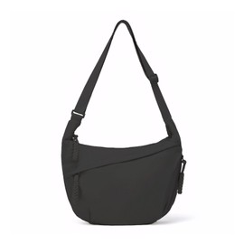 Prizmxed Women's Crossbody Bag, Large Moon Bag, Large Capacity, Adjustable Shoulder Straps, Simple and Versatile Design, deep black