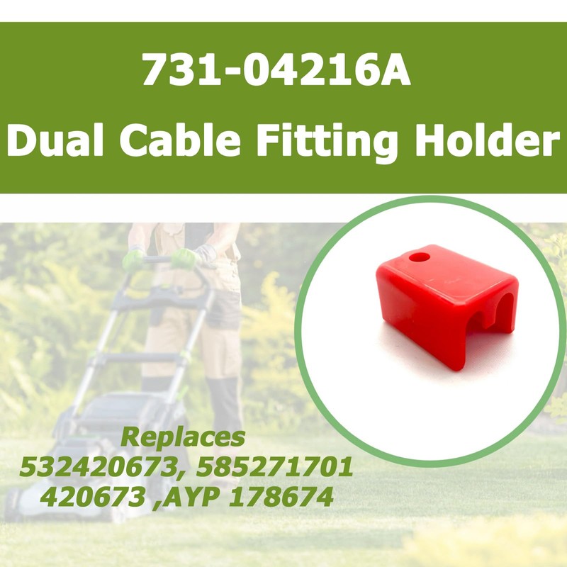 Auaurly 2 PCS 731-04216A Dual Cable Fitting Holder,Cable Clamp Part,Red