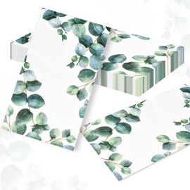 20Pcs Floral Napkins Sage Green Napkins Patterned Disposable Serviettes for Green Birthday Baby Shower Bridal Shower Wedding Anniversary Decoration