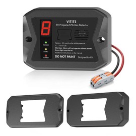 RV Propane Gas Detector, VITITE Digital RV LP Gas Alarm, Hardwired - VDC 12V, Flush & Surface Mount, with 3 Brackets