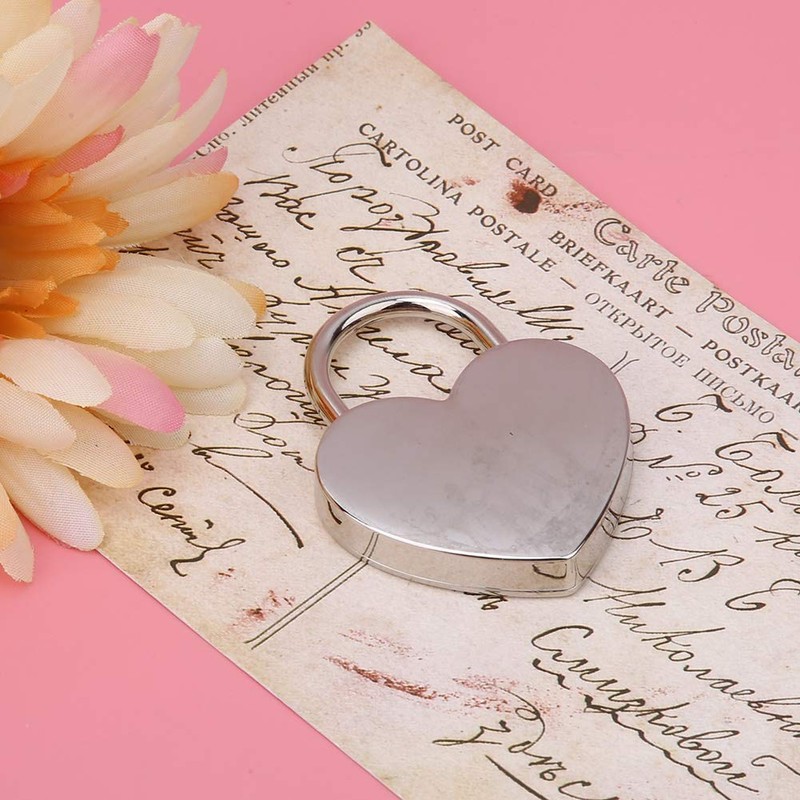 1pcs Heart-Shaped Padlock, 1.8 x 2.3in Mini Lock with Keys