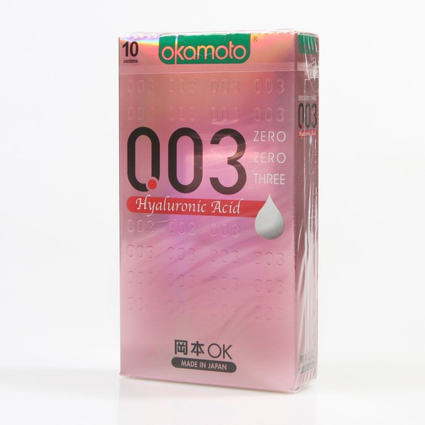 10p Okamoto 003 Hyaluronic Acid 0.03mm condom Lubricant Super Ultra THIN condoms