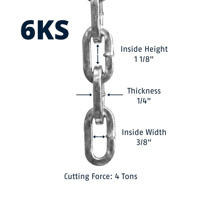 ABUS Hardened Steel 6KS 1/4" Thick Square Security Chain for