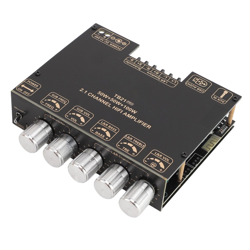 2.1 Channel Bluetooth Power Amplifier Board 50Wx2 Plus 100W Interference