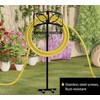 Fire Beauty Garden Hose Holder with Storage Basket,Heavy-Duty,80+ lb Capacity,Rust-Proof