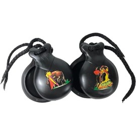 Spanish castanet souvenir, black color with typical Spanish drawings.