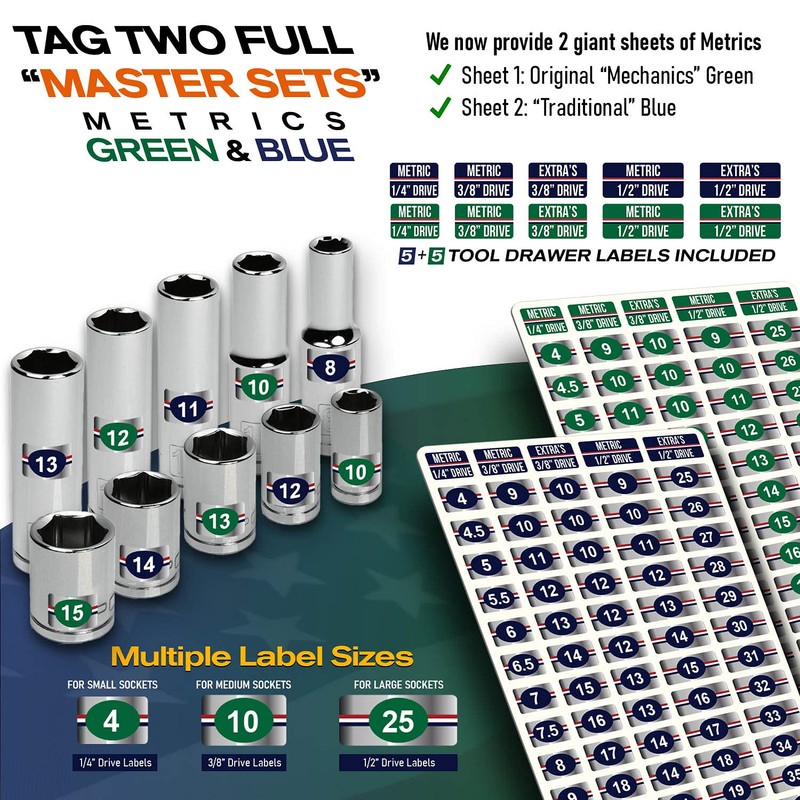 NEW! Ultimate Chrome Socket Label Set