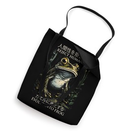 Reject Humanity Evolve into Frog Funny Sarcastic Tote Bag