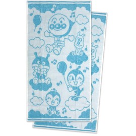 NASTO 2836002 2836102 Anpanman Face Towels, Set of 2, Approx. 13.4 x 23.6 inches (34 x 60 cm), Non-twist Jacquard Towel, Boys and Girls