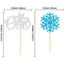 24 piezas de copos de nieve, un cupcakes, copos de nieve, copos de nieve, primer cumpleaños, para invierno, para baby shower, primer cumpleaños, decoración de pasteles, color azul