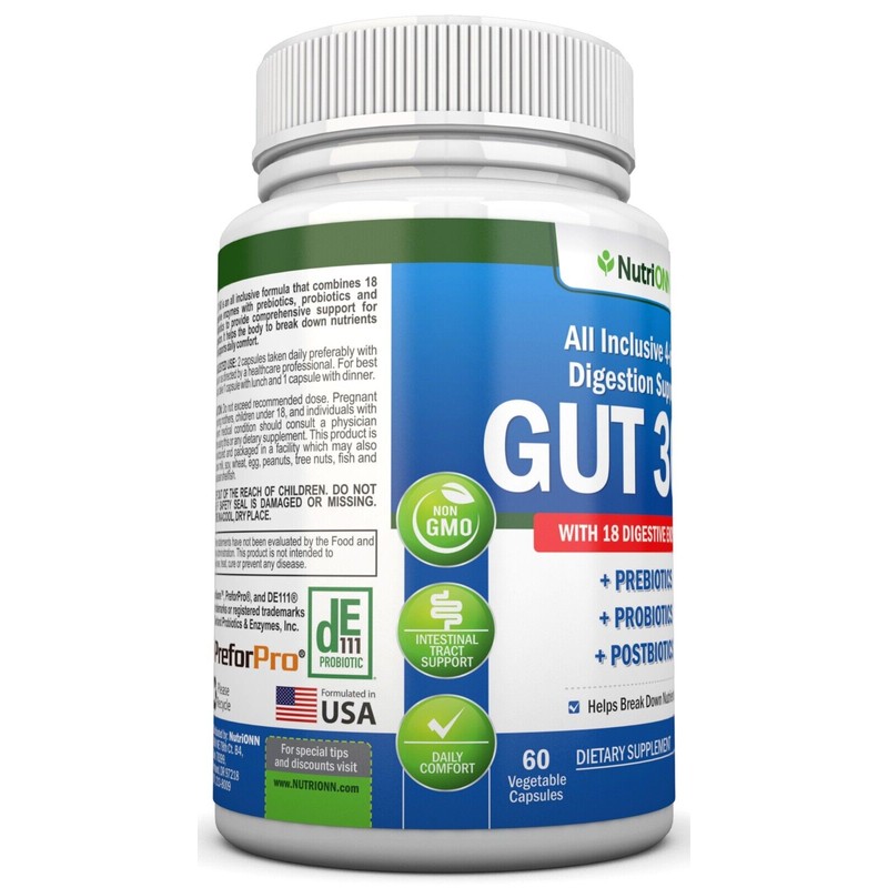 GUT 360 – Probiotics, Prebiotics & Postbiotics with Digestive Enzymes