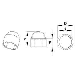 ajile - 20 pieces - Snap on domed nut bolt cap, protective cover for M10, 17 mm nut - GREY plastic - FAH317