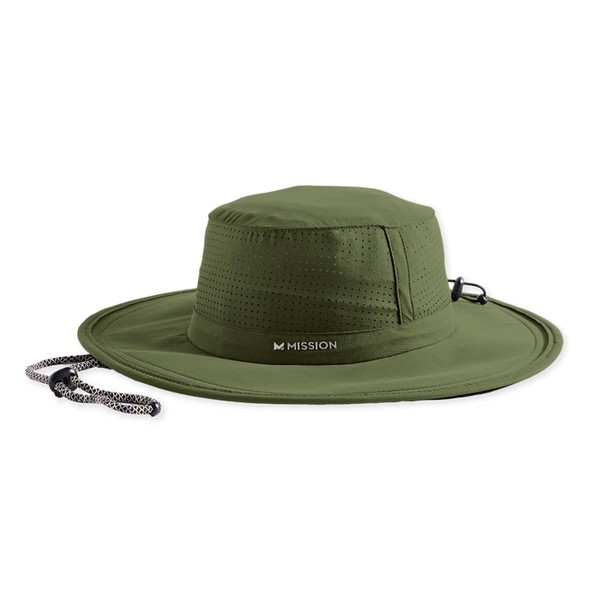 MISSION Cooling Boonie Hat, Bronze Green - Unisex Wide-Brim Hat