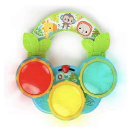 Bright Starts Safari Beats Musical Drum Toy with Lights, Ages 3 Months +.