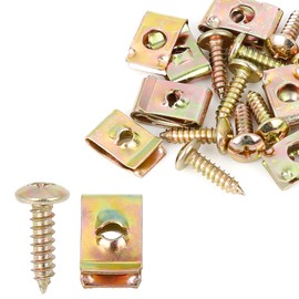 X AUTOHAUX 10 Sets 4.2x16mm Car Clips U Clip and Screw Assortment Bronze Tone