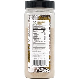 Soeos Lemongrass Powder 7 oz, Non-Gmo Verified, Kosher, Freshly Ground Lemongrass, Dried Herb Seasoning for Cooking and Tea