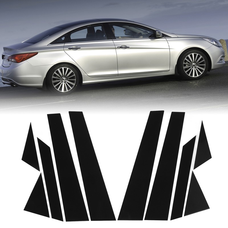 10Pcs Window B Pillar Post Trim Gloss Black Lightweight Rugged