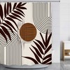 LGhtyro Extra Long Mid Century Modern Shower Curtain - Brown