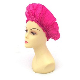 XL X-Large Shower Cap, Could Also Be Used in Deep Hair Conditioning, Hair Protection, Full Size 21" Extra Large Water-Proof Shower Cap with Comfortable Elastic Band 2 pieces, Hot Pink