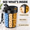6 Compartment Pill Organizer with Rotating Lid Large Capacity Portable