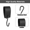 Funngy S Hooks with Leather Loop, Pack of 5 Black