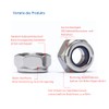 212 Pcs Lock Nuts Set, Nylon Insert 304 Stainless Steel