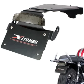 Xitomer Fender Eliminator Compatible with Water-Cooled Bonneville T100 2016-2022 Water Cooled Bonneville T120 Tail Tidy Motorcycle License Plate Holder with Tail Light/License Plate Light (Smoke)
