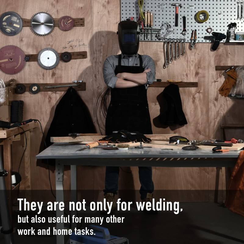 LeaSeek Leather Welding Apron,Heat & Flame-Resistant Heavy Duty Work Apron