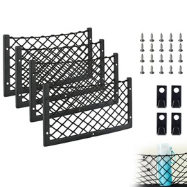 WEZCHUGHAOL 4Pcs Car Storage Net with Plastic Frame and Hook, Elastic Campervan Nets, Mesh for Caravan Truck Motorhome (36 x 18cm) Nets for Campervans