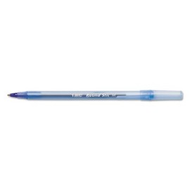 Round Stic Ballpoint Stick Pen, Blue Ink, Medium, Dozen