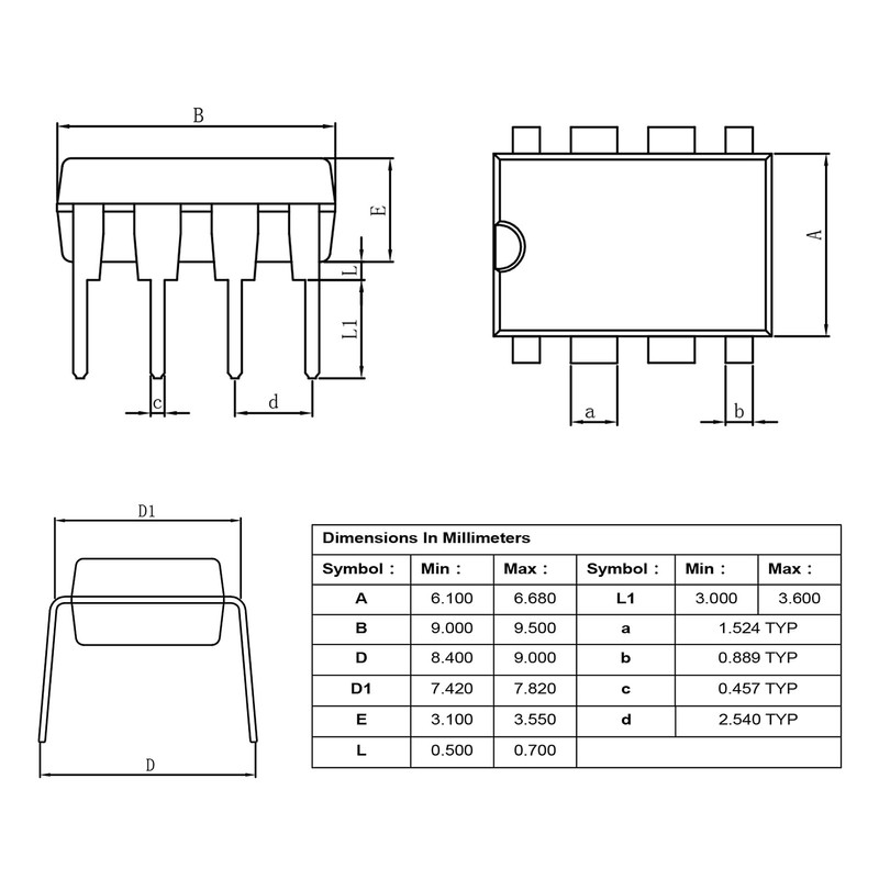 ALLECIN NE555 NE555P Timer IC NE555N Chip Dip-8 8-Pin(Pack of