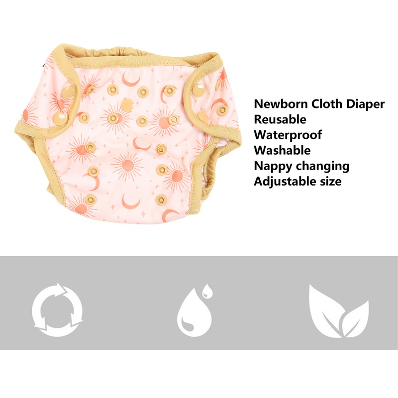 6pcs Baby Cloth Diaper Newborn Cute Pattern Waterproof Adjustable Breathable