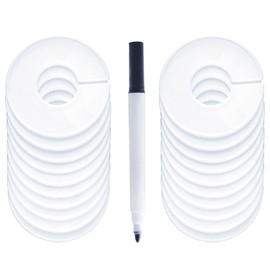 20 Pack Clothing Rack Size Dividers, Wardrobe Round Hangers Label Closet Dividers with 1 Piece Marker Pen for Clothes Organization(White, Blank)