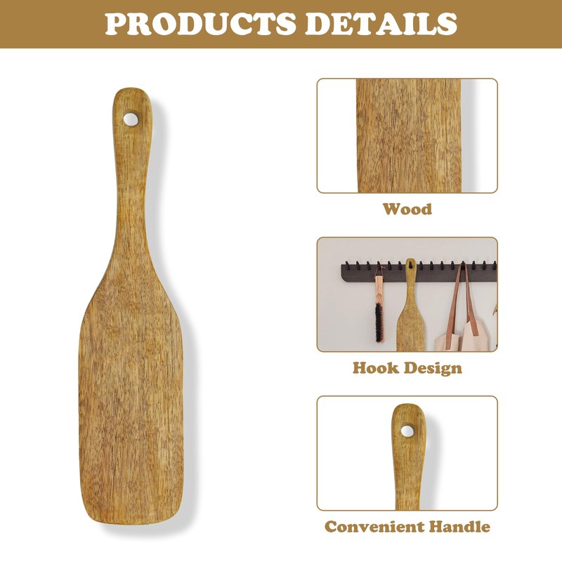 2 Pcs Sourdough Spatula Spurtle Wooden Kitchen Cooking Tools Teak