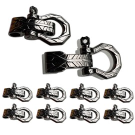 SU LIFE 10 set Bow Metal Shackles Screw Pin Anchor Shackle Adjustable D Clasps Buckles for Paracord Bracelet Belt (Black)
