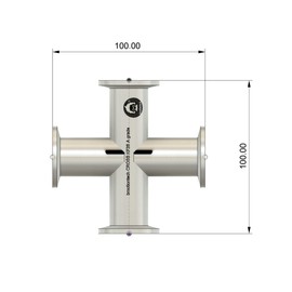 bmotiontech Superior Grade - Cross 4-Ways KF25 Flange Vacuum Adapter, All Ends with KF-25 (NW-25) Flange, Made of Stainless Steel 304, High Vacuum