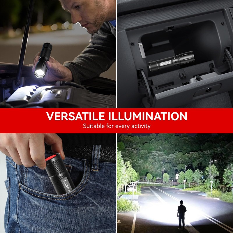 LETMY Tactical Flashlight S2000-2 Pack Bright Military Grade LED Flashlights