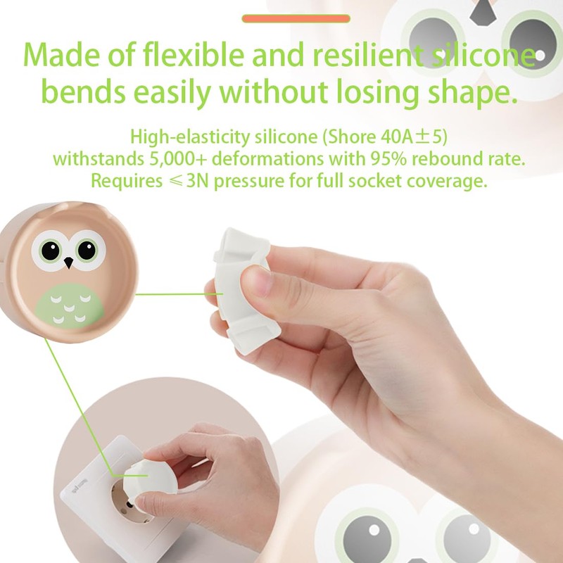 4 Sockets Child Safety Socket, Owl Child Safety Socket, Removable