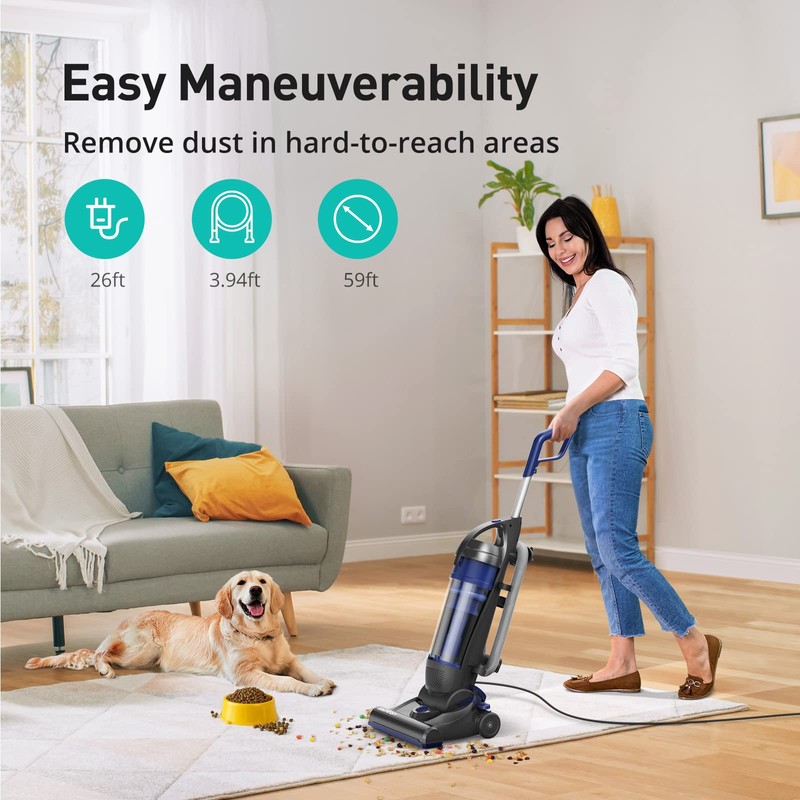 Upright Vacuum Cleaner, Aspiron 1200W 25kPa 5-Mode Bagless Vacuum Cleaner