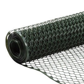 Boen - Plastic Hex Chicken Wire Mesh Temporary Fence Roll (2' x 25' - Green) - Plastic Fence Poultry Netting for Temporary or Semi Permanent Enclosures, Deer Netting Fence, Construction Fencing